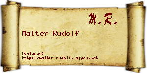 Malter Rudolf névjegykártya