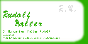 rudolf malter business card